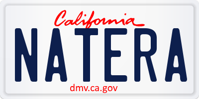 CA license plate NATERA