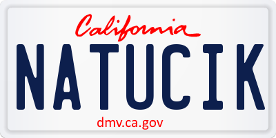 CA license plate NATUCIK