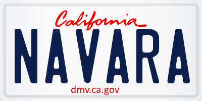 CA license plate NAVARA