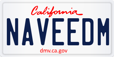 CA license plate NAVEEDM