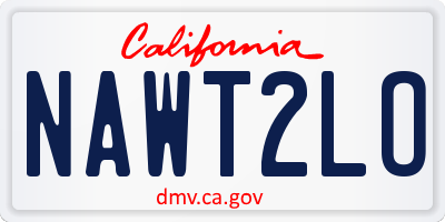 CA license plate NAWT2LO
