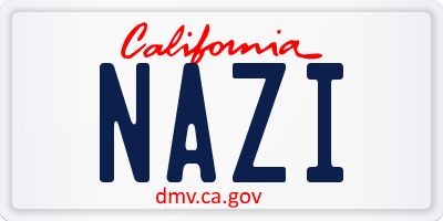 CA license plate NAZI