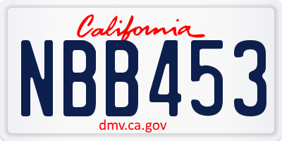 CA license plate NBB453