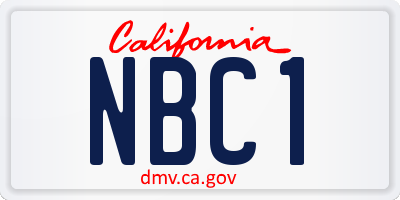 CA license plate NBC1