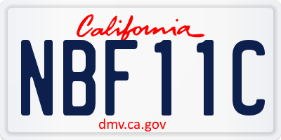 CA license plate NBF11C