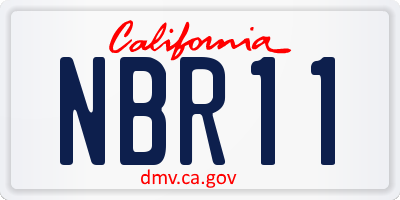 CA license plate NBR11