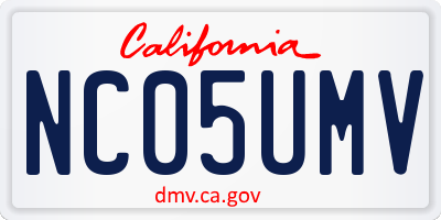 CA license plate NC05UMV