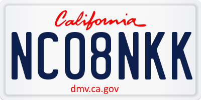 CA license plate NC08NKK