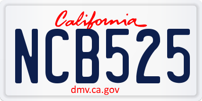 CA license plate NCB525