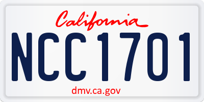 CA license plate NCC1701
