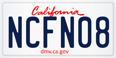 CA license plate NCFN08