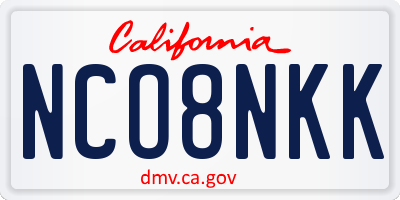 CA license plate NCO8NKK