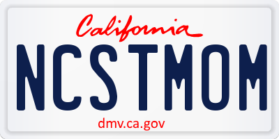 CA license plate NCSTMOM