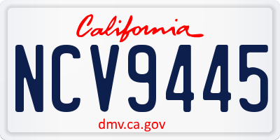 CA license plate NCV9445