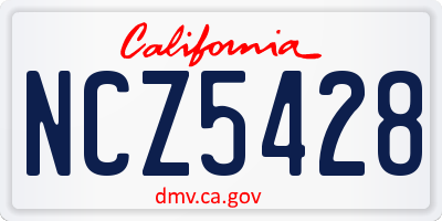 CA license plate NCZ5428