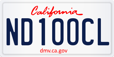 CA license plate ND10OCL