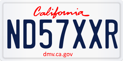 CA license plate ND57XXR