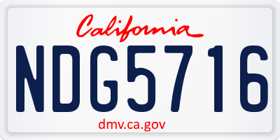 CA license plate NDG5716