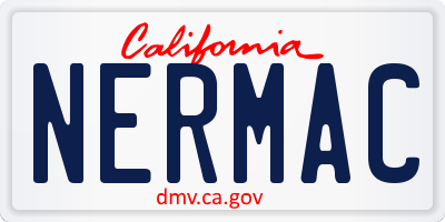 CA license plate NERMAC