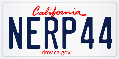 CA license plate NERP44