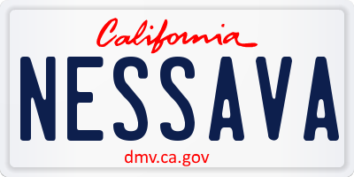 CA license plate NESSAVA