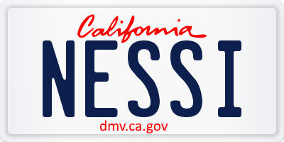 CA license plate NESSI