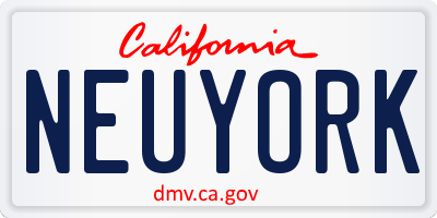 CA license plate NEUYORK