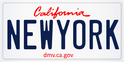 CA license plate NEWYORK