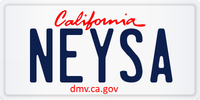 CA license plate NEYSA