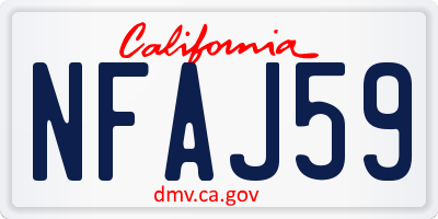 CA license plate NFAJ59