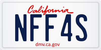 CA license plate NFF4S