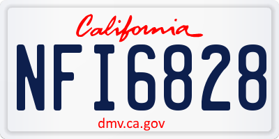 CA license plate NFI6828