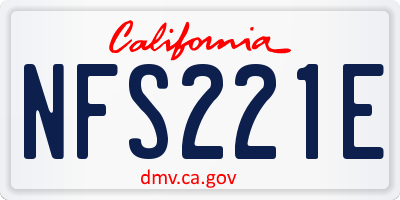 CA license plate NFS221E