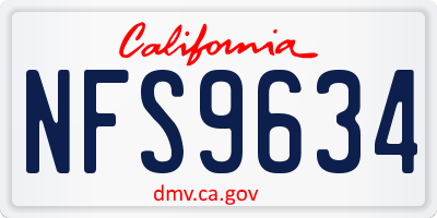 CA license plate NFS9634