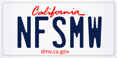 CA license plate NFSMW