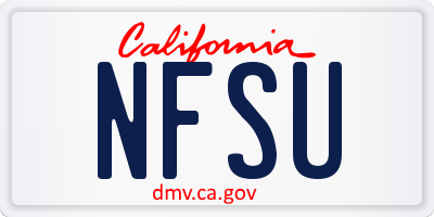 CA license plate NFSU