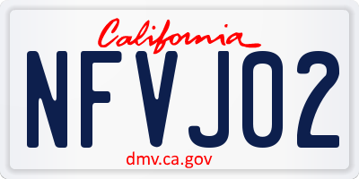 CA license plate NFVJ02