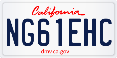 CA license plate NG61EHC