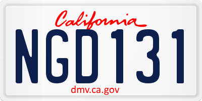 CA license plate NGD131