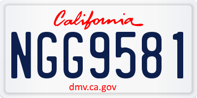 CA license plate NGG9581