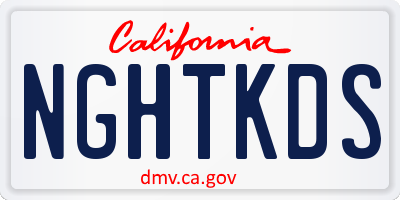 CA license plate NGHTKDS