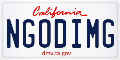 CA license plate NGODIMG
