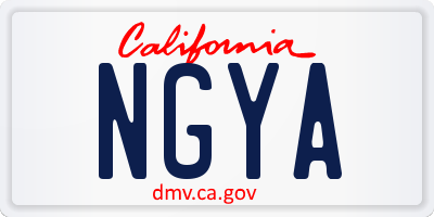 CA license plate NGYA