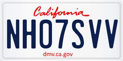 CA license plate NH07SVV