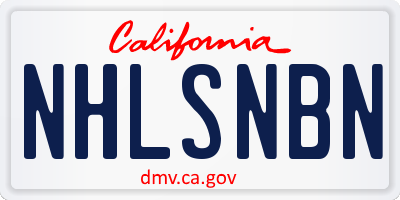 CA license plate NHLSNBN