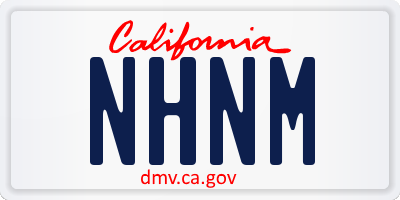 CA license plate NHNM