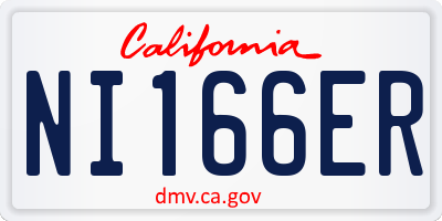 CA license plate NI166ER