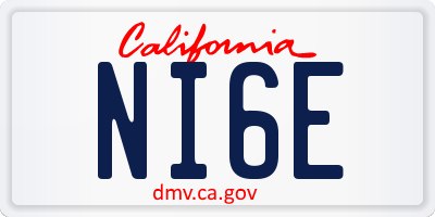 CA license plate NI6E