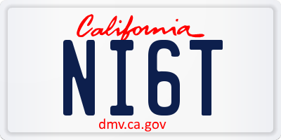 CA license plate NI6T