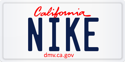 CA license plate NIKE